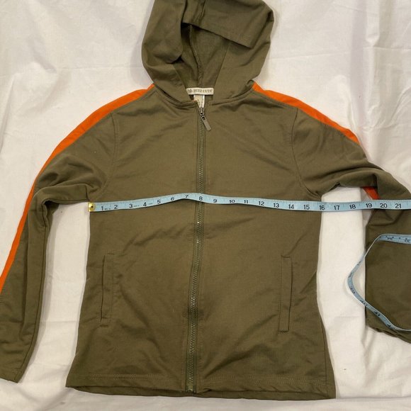 Buzz Cuts Boys Small (8) Zippered Hoodie Sweatshirt Green/Orange Long Sleeve - Picture 6 of 15